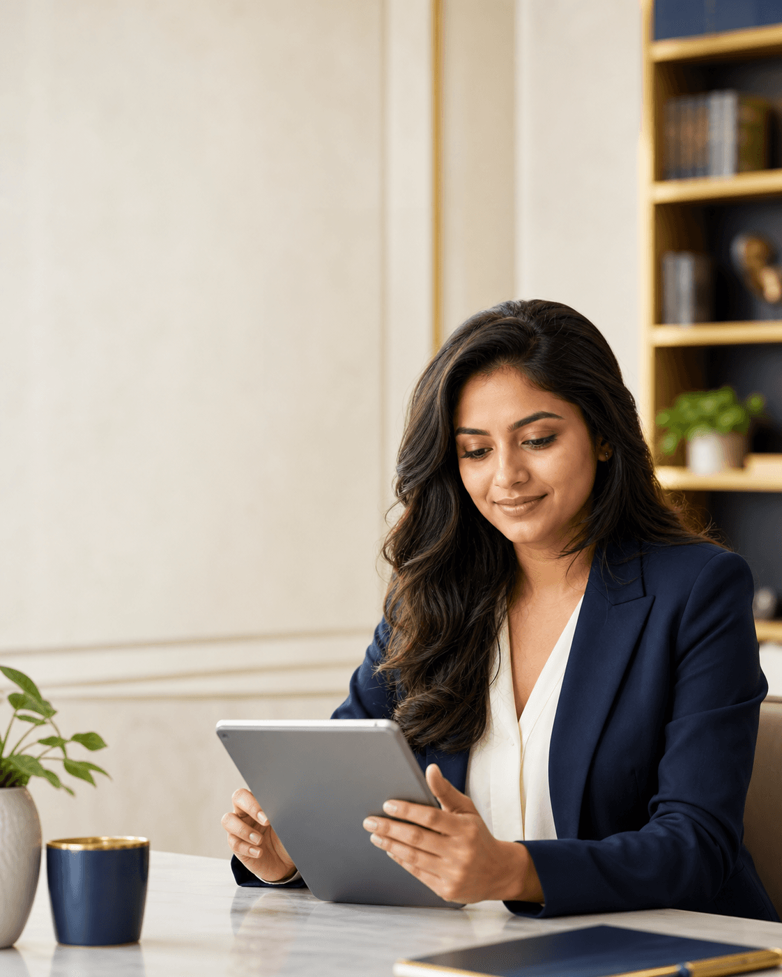 Truvestra professional working with a tablet